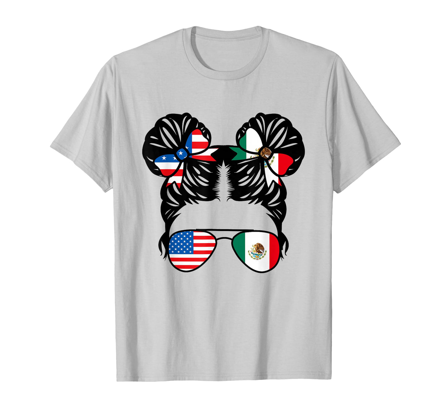 Half American Half Mexican Girl USA Mexico Flag Patriot T-Shirt Small