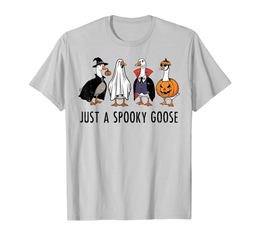 Halloween Just A Spooky Goose Funny Costume Men Women Kids T-Shirt
