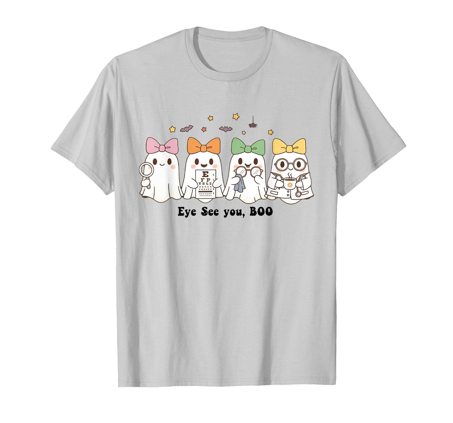Retro Cute Ghost Optometry Halloween Funny Eye See You Boo T-Shirt