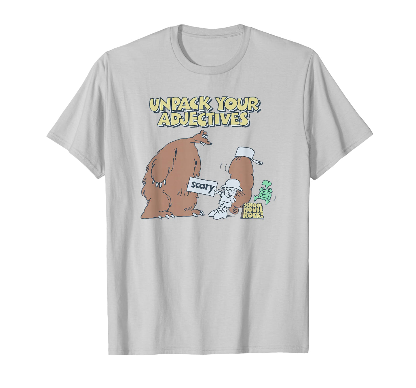 Schoolhouse Rock Unpack Your Adjectives Scary Bear TV Show T-Shirt