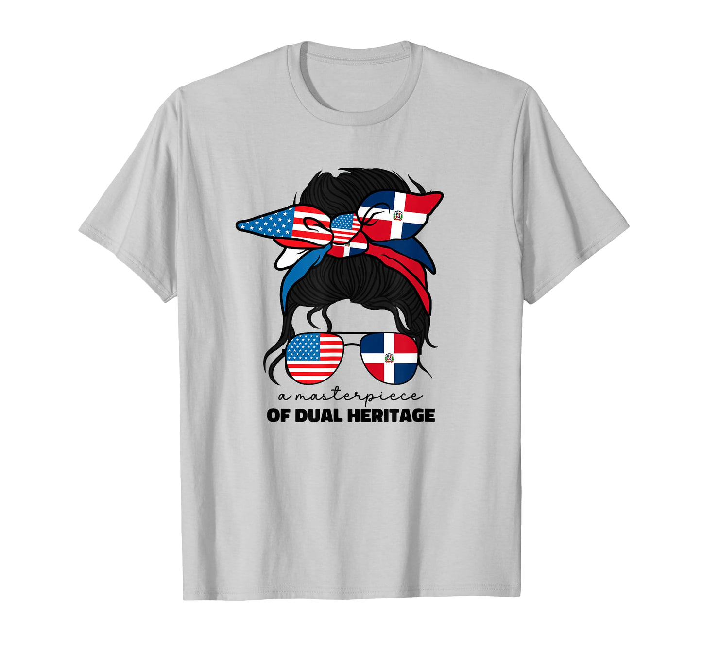 Half Dominican American Dominicana Republic Flag Girl Women T-Shirt