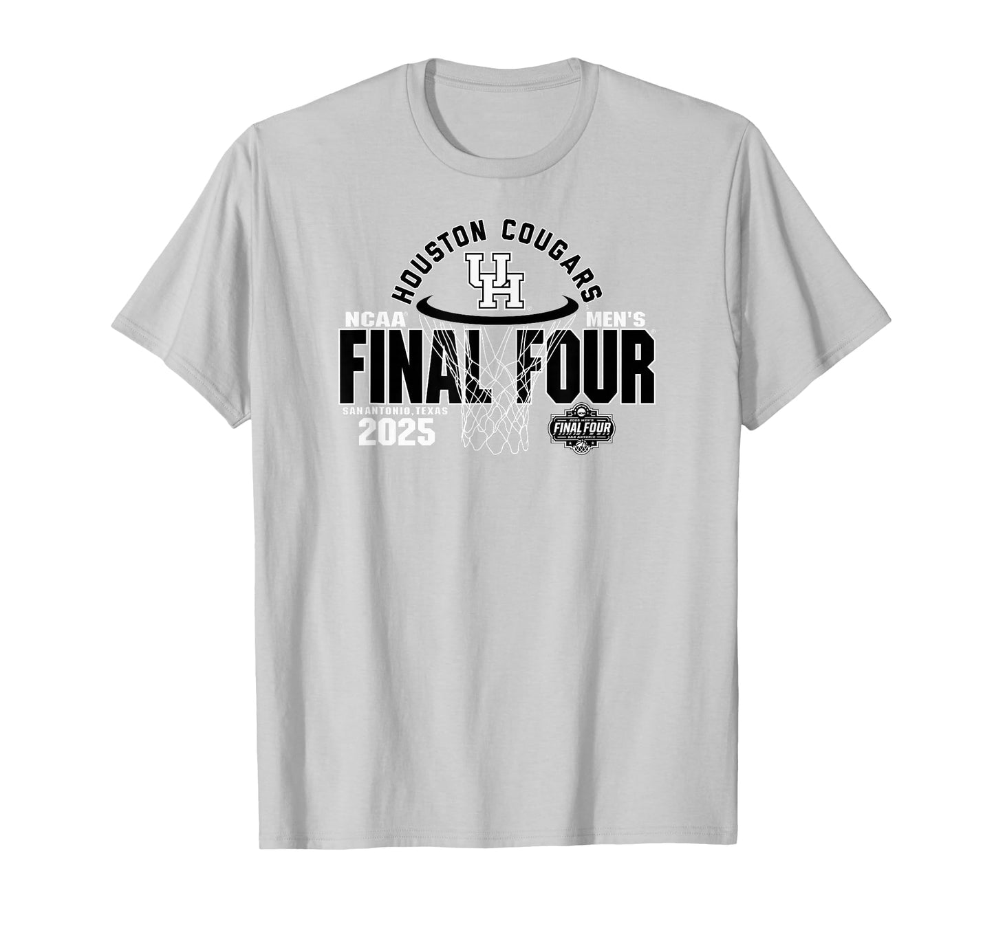 Houston Cougars Final Four 2025 Men's Basketball Hoop Red T-Shirt