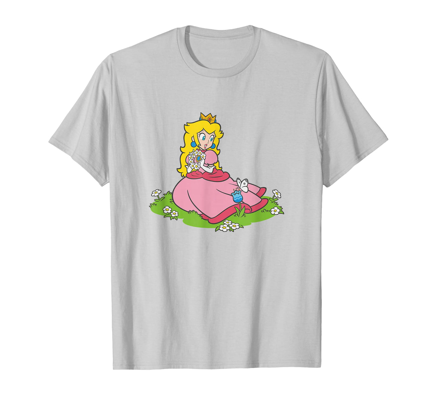 Super Mario Bros Princess Peach Beautiful Flowers Portrait T-Shirt