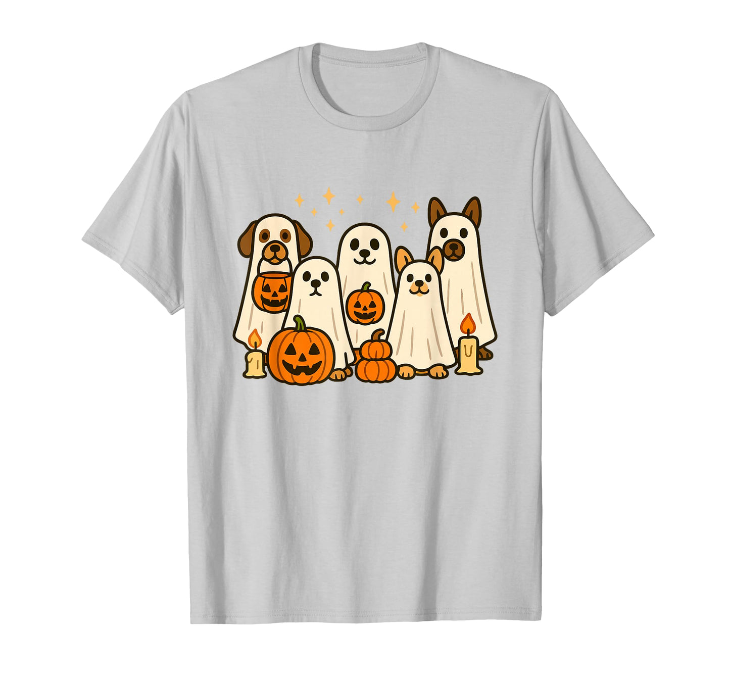 Cute Dog Ghost Funny Halloween Costume T-Shirt