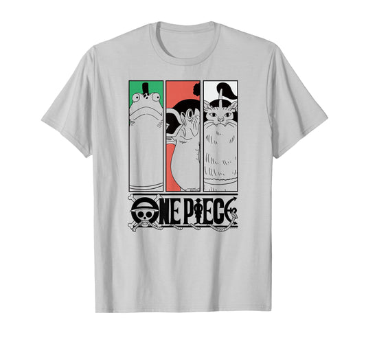 One Piece Anime Crew in Animal Suits Portrait Panels T-Shirt