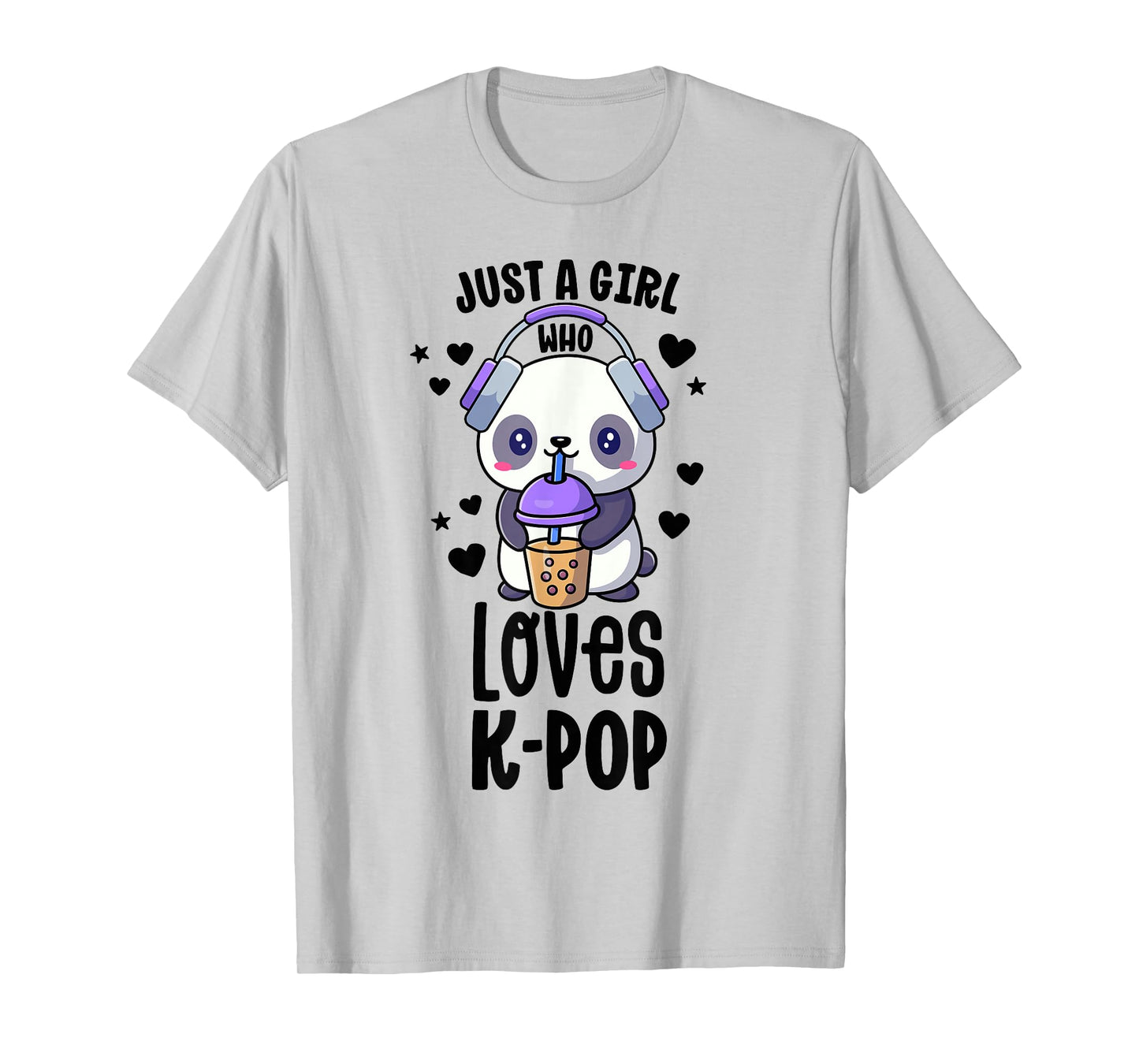 Just A Girl Who Loves K-Pop Shirt Gift Kawaii Boba And KPop T-Shirt