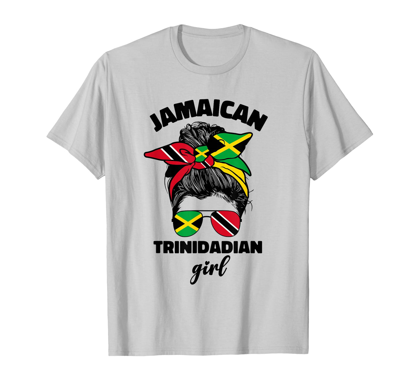 Half Jamaican Trinidadian Jamaica Flag Trinidad and Tobago T-Shirt