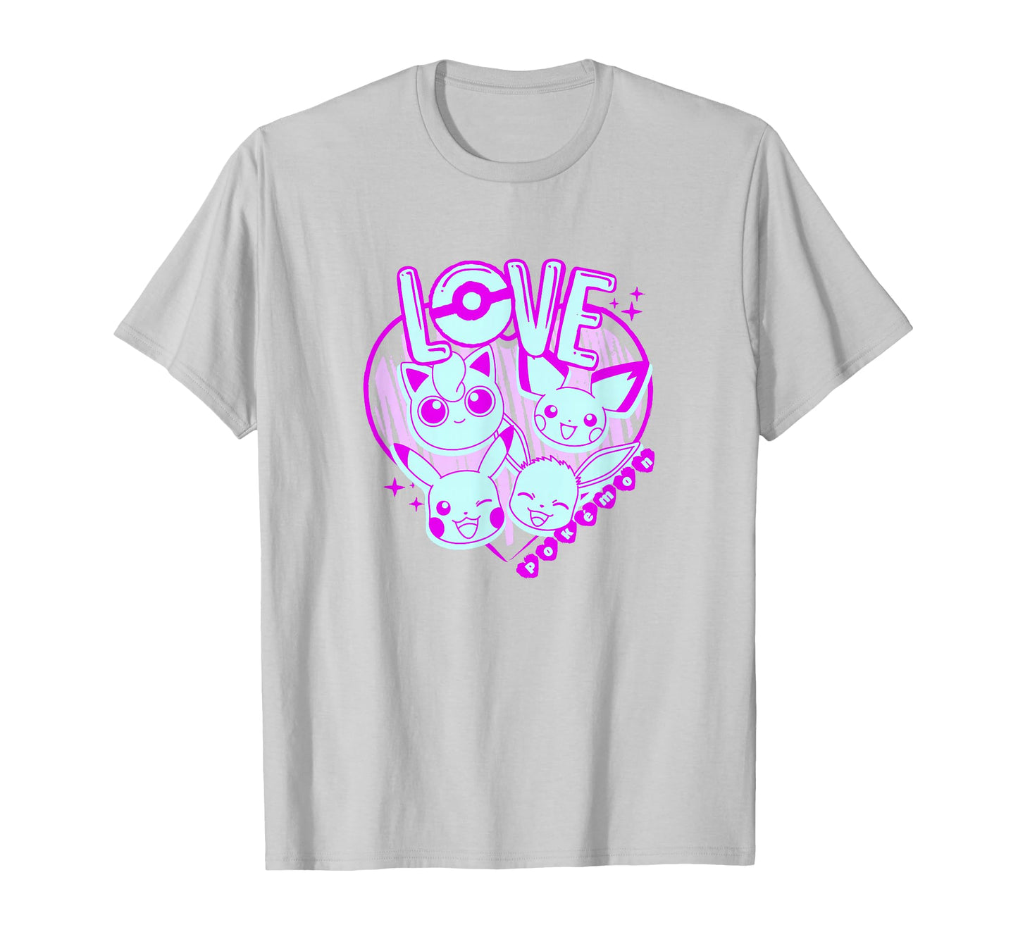 Pokémon Valentine's Day Neon Pink Pocket Monster Sketch T-Shirt