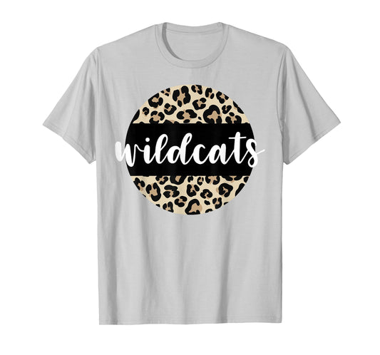 Leopard Print Wildcats Team Mascot School Spirit Game Night T-Shirt