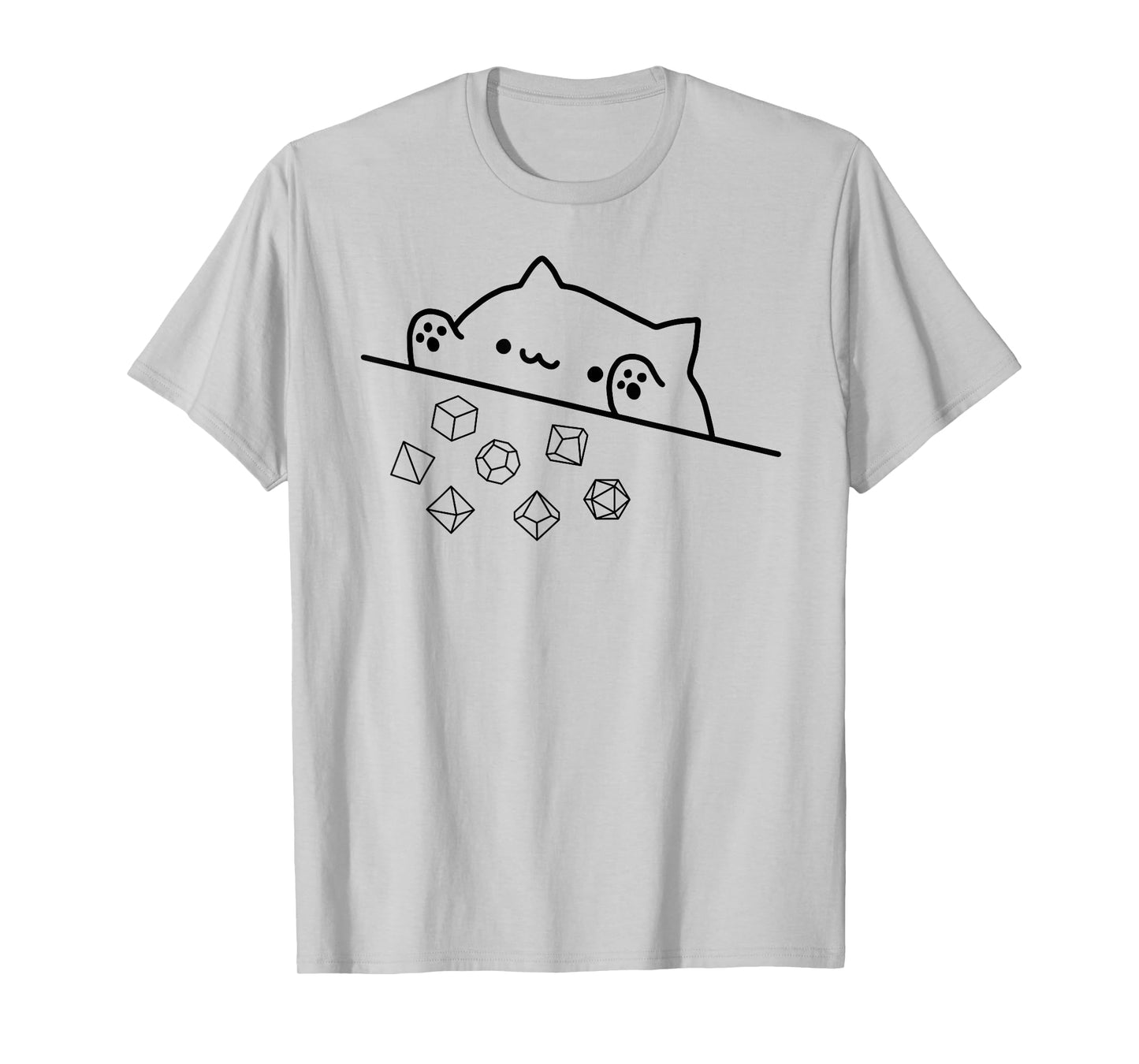 Cat Throwing Rainbow Dice Tabletop RPG T-Shirt