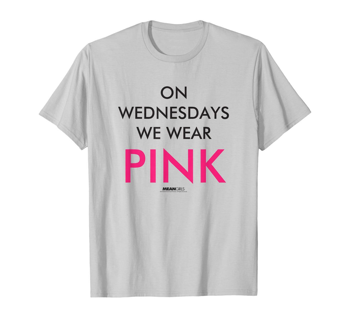 Mean Girls Wednesdays We Wear Pink Text Y2K Movie T-Shirt