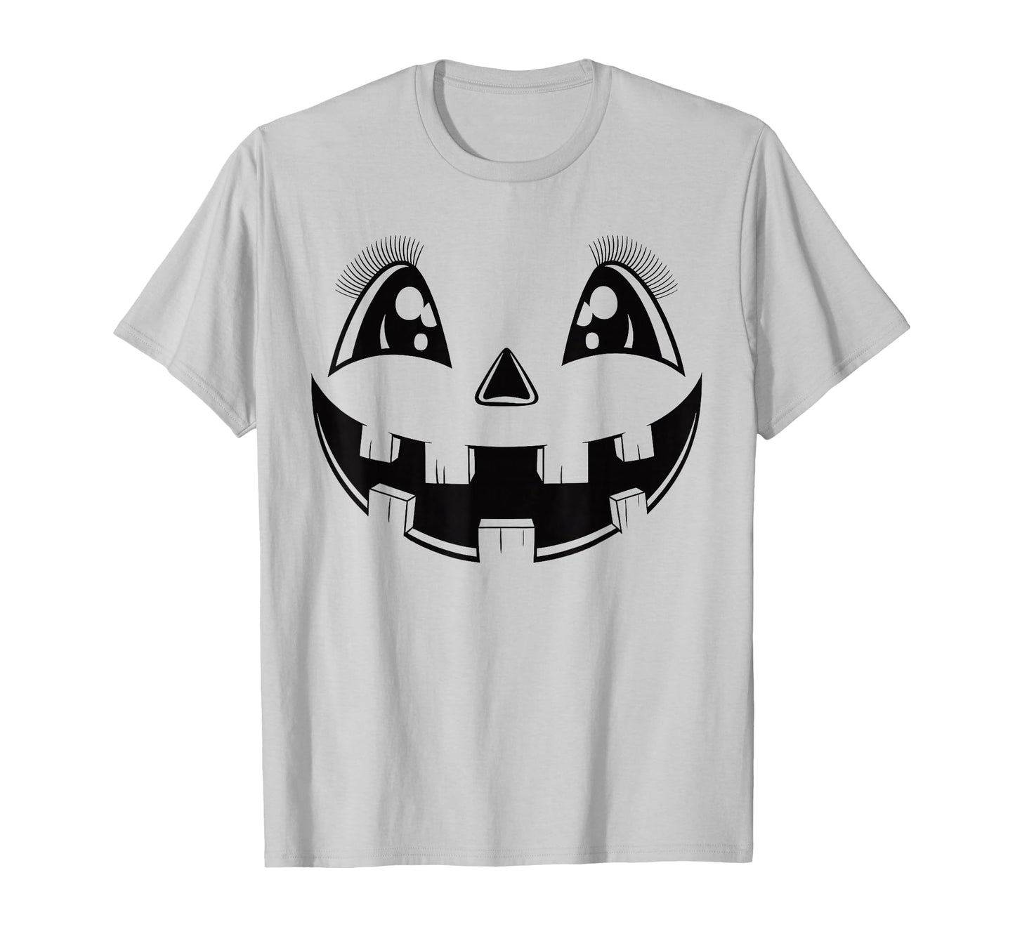 Jack O Lantern Face Pumpkin Eyelashes Hallowen Costume Funny T-Shirt