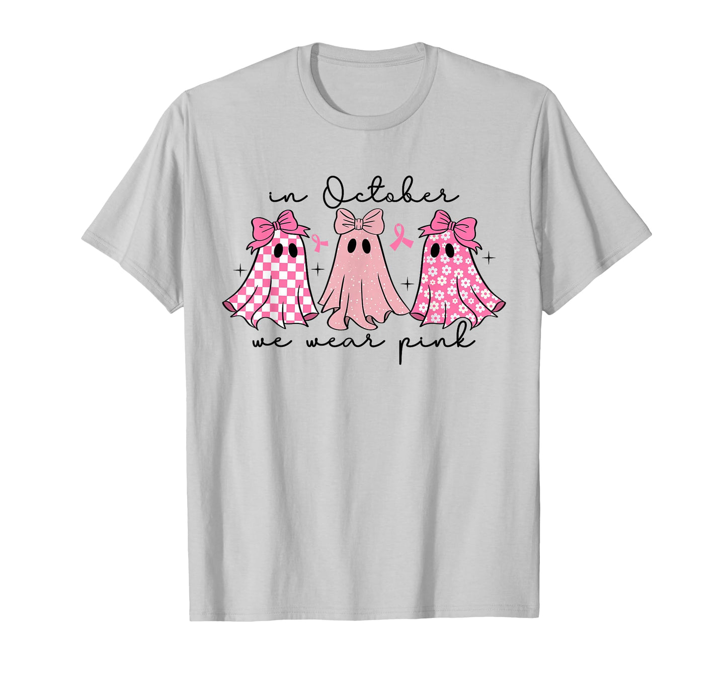 in October We Wear Pink Cute Ghost Women's Kids T-Shirt