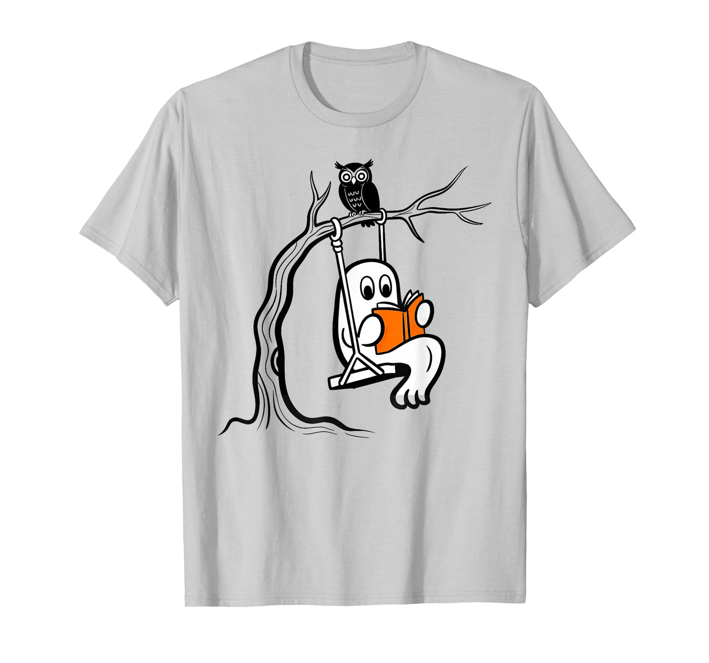 Halloween Ghost Swing Reading T-Shirt