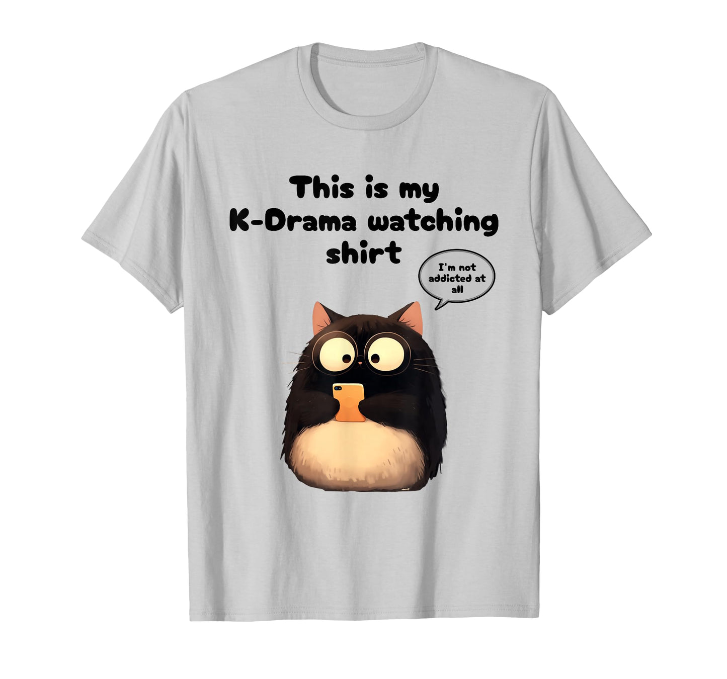 Kpop Gifts Co. Unisex-Adults, Teen Rabbit Kdrama Watching Cat Merch Korean Drama Merchandise T-Shirt