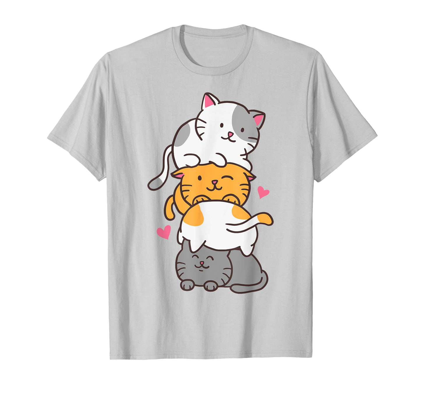 Cat Cats Cute Kitty Pile Anime Kawaii Neko Gift Cat Lovers T-Shirt for Men Women Kids