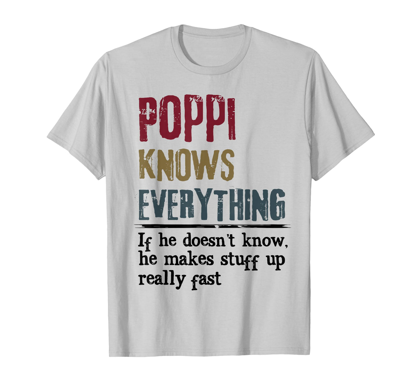 Vintage Poppi Knows Everything Funny Matching Family Group T-Shirt