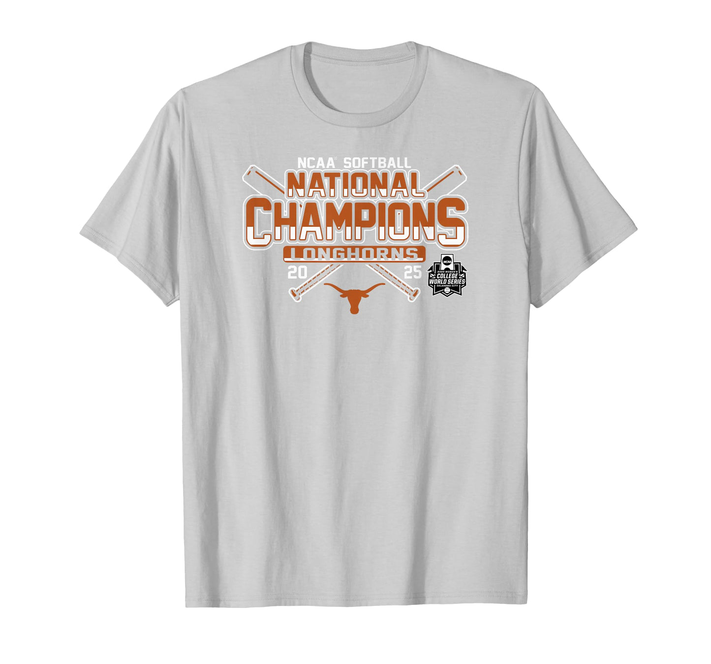 Texas Longhorns Softball National Champs 2025 WCWS Gray T-Shirt