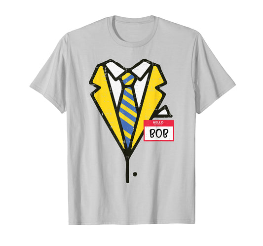 Halloween Tuxedo Hello My Name Bob Costume Boys Kids Men T-Shirt