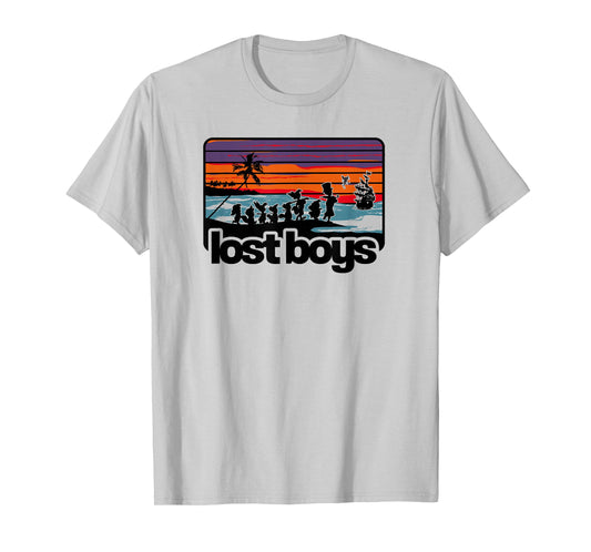 Disney Peter Pan Group Shot Lost Boys Color Stripes T-Shirt