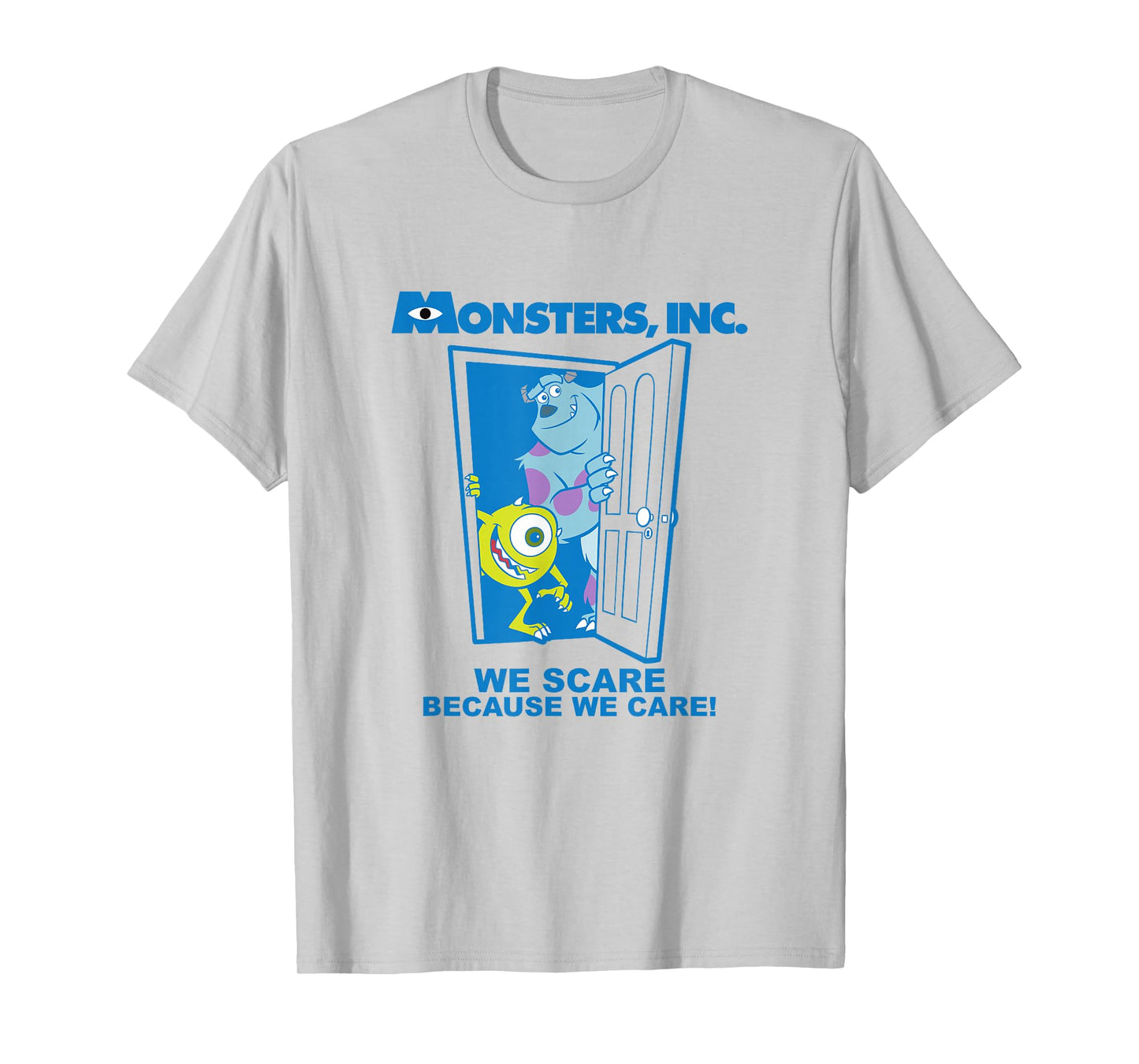 Disney Pixar Monsters, Inc. We Scare Because We Care Poster T-Shirt