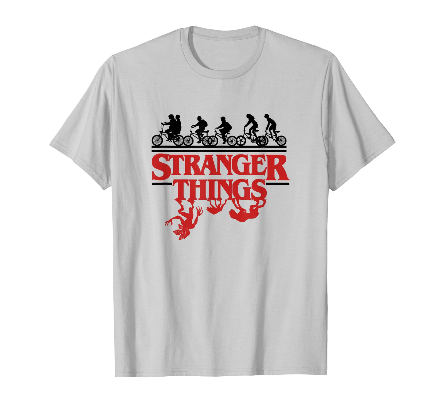 Stranger Things Kids Riding Bikes Hunted By Monsters T-Shirt