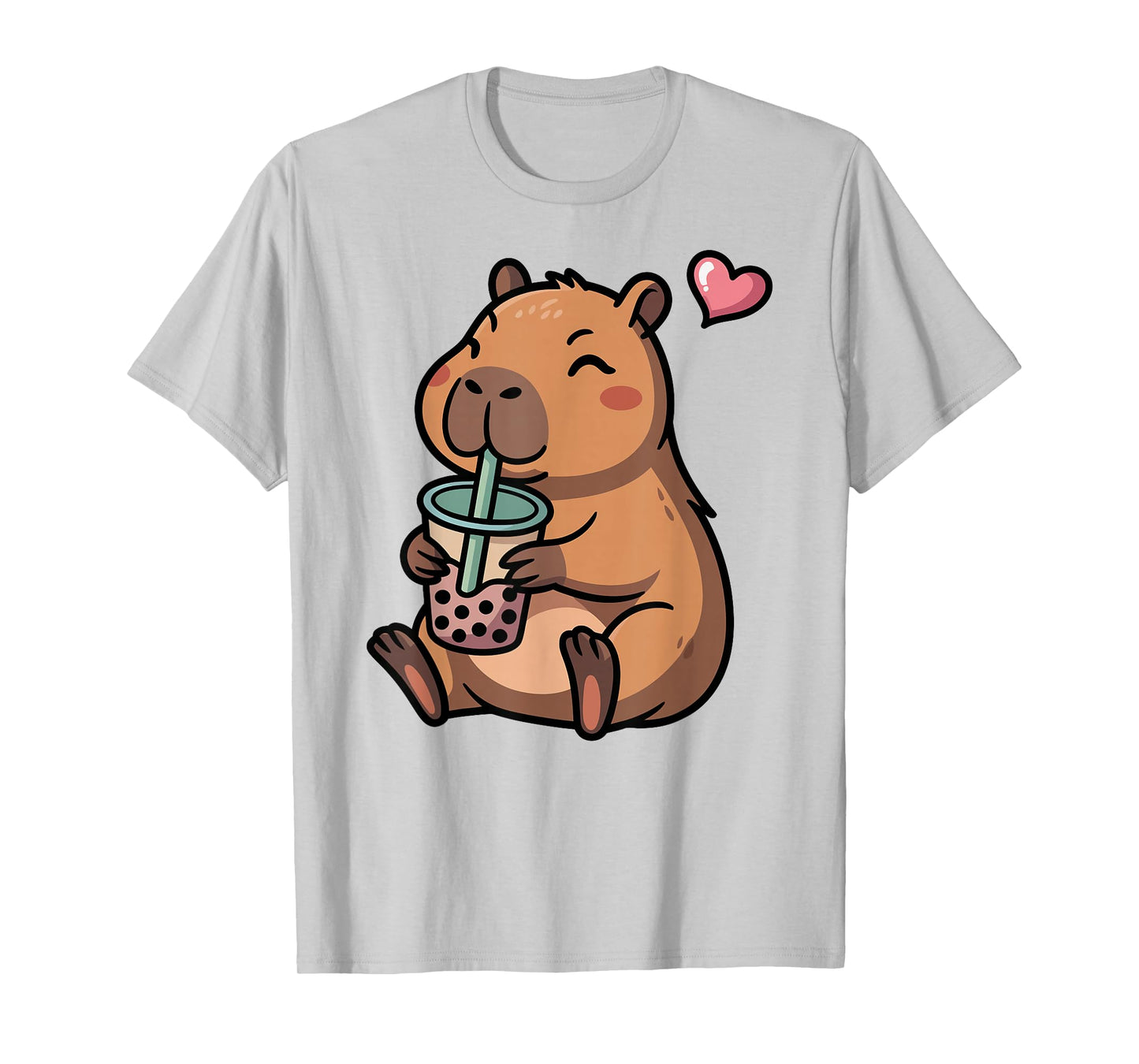 Cute Capybara Boba Bubble Tea Kawaii Capybara Girls Kids T-Shirt