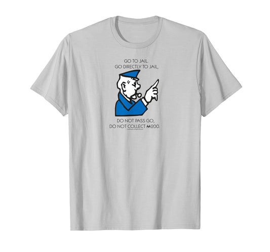 Monopoly Go Directly To Jail Game Board Vintage Logo T-Shirt