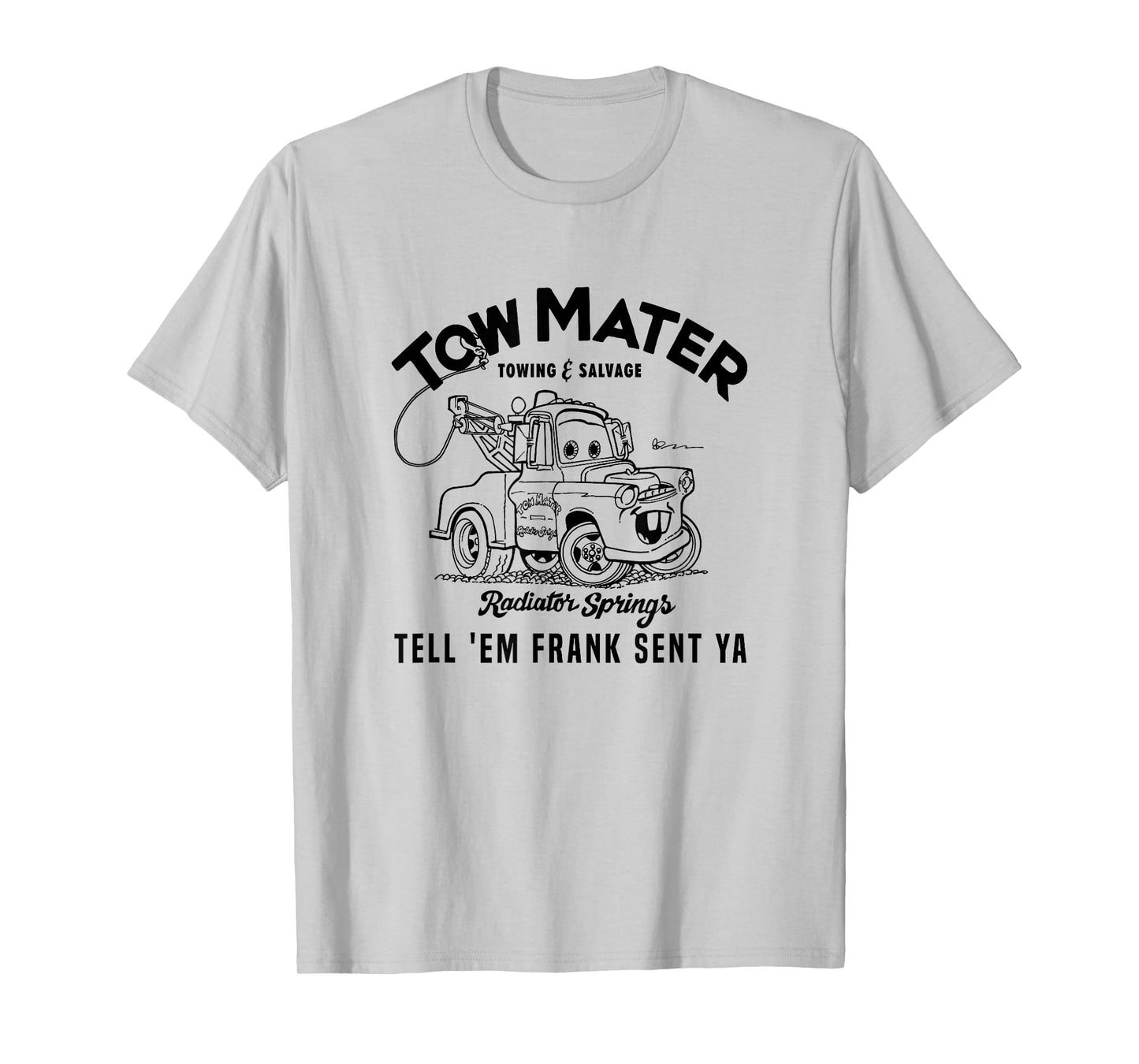 Disney Pixar Cars Tow Mater Towing & Salvage Outline Logo T-Shirt