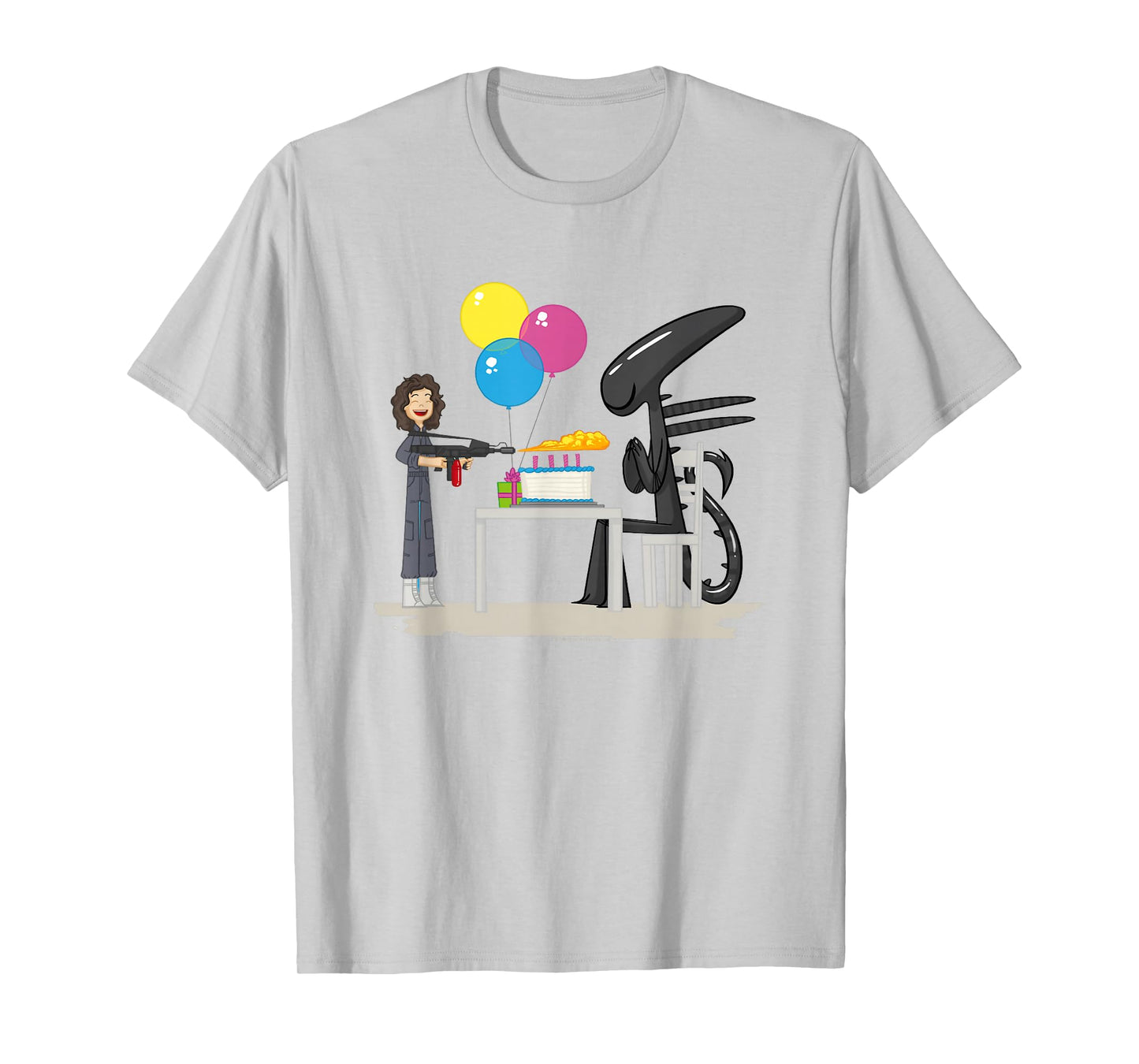 Aliens Happy Birthday Xen Cute Animated Big Chest Logo T-Shirt