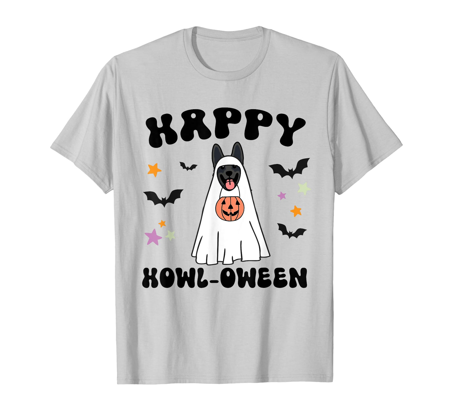 Black German Shepherd Boo Ghost Dog Happy Halloween Costume T-Shirt