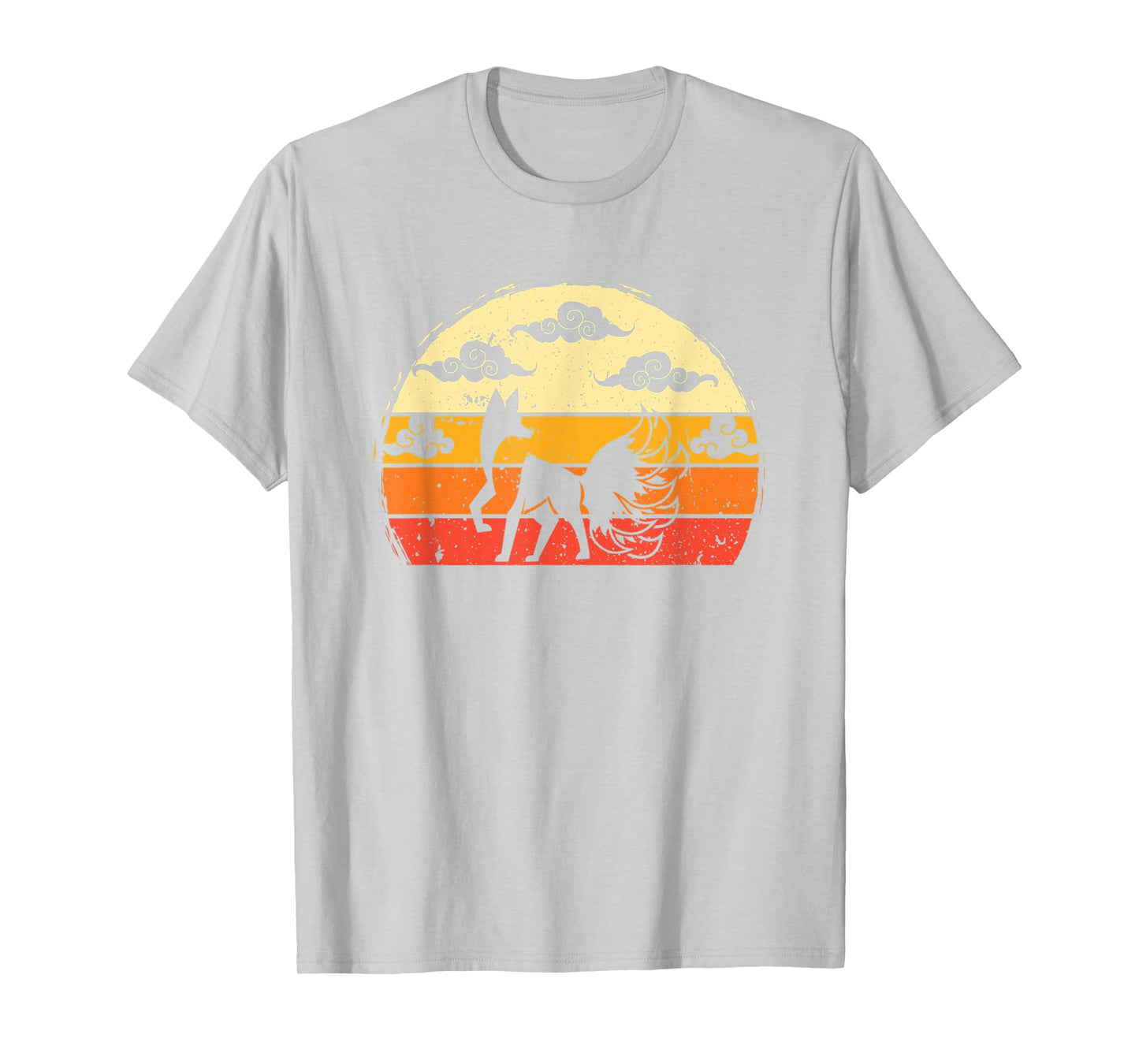 Retro Japanese Fox Inari Nine Tailed Kitsune Anime Lover T-Shirt