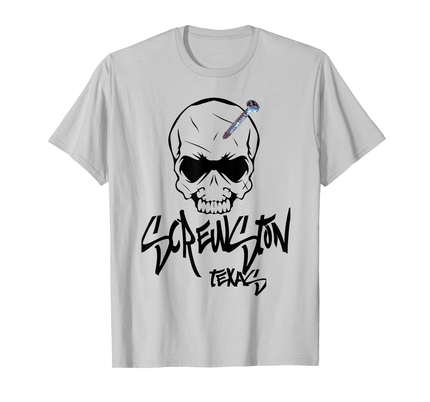 Screwston Texas | Screwhead Skeleton Skull T-Shirt