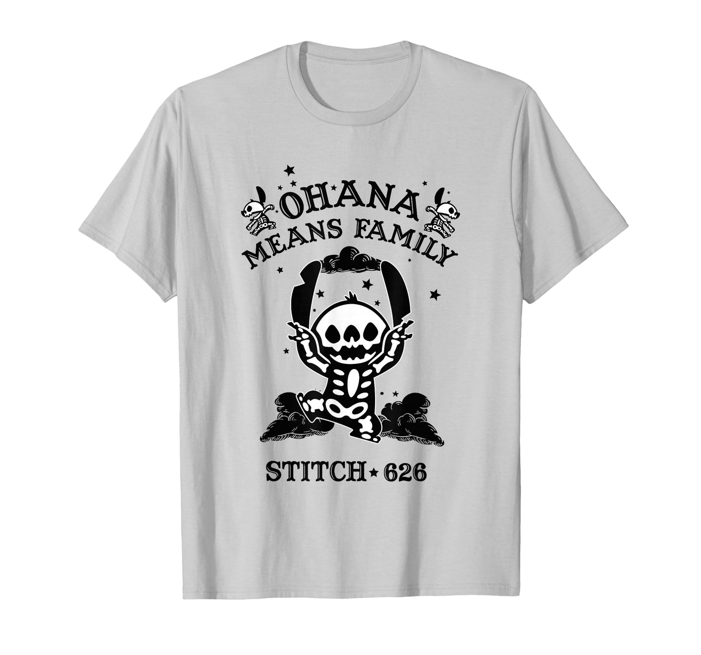 Disney Lilo & Stitch Halloween Ohana Means Family Skeleton T-Shirt