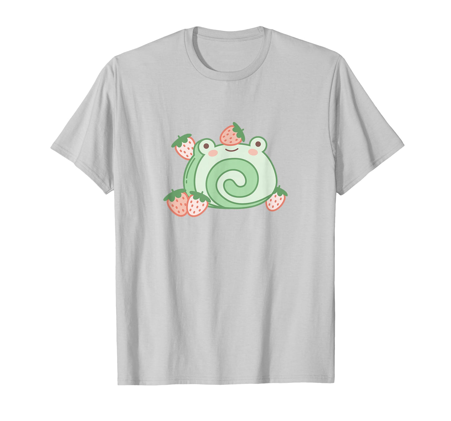 Cute Frog Strawberry Cake Kawaii Aesthetic Pink T-Shirt