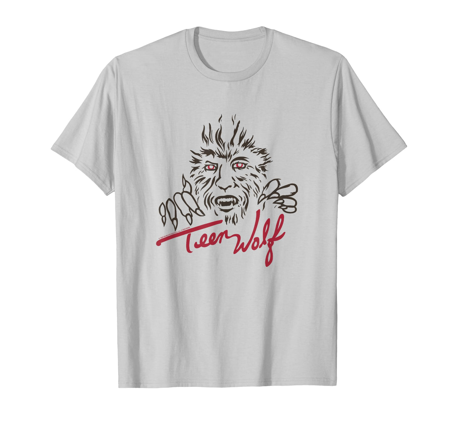 Teen Wolf Retro Vintage Eighties Werewolf Line Art Logo T-Shirt