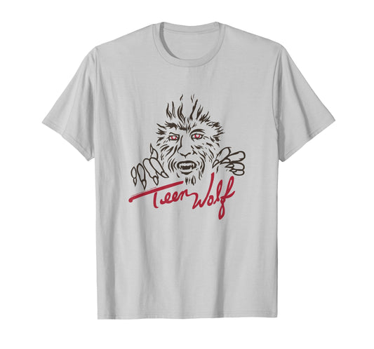 Teen Wolf Retro Vintage Eighties Werewolf Line Art Logo T-Shirt