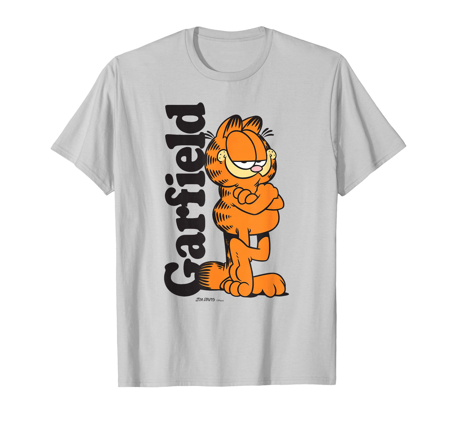 Garfield Leaning Against Logo Cartoon Cat T-Shirt