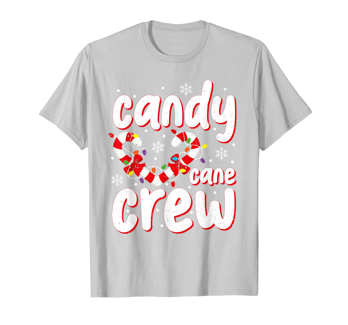 Christmas Candy Cane Crew Santa Xmas Kids Toddler Women Men T-Shirt