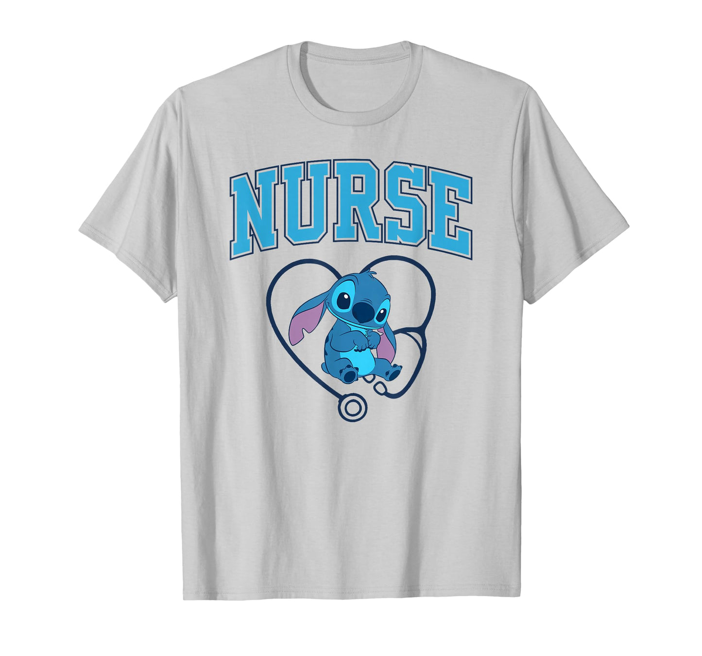 Disney Lilo & Stitch Proud Nurse Career Varsity Style T-Shirt