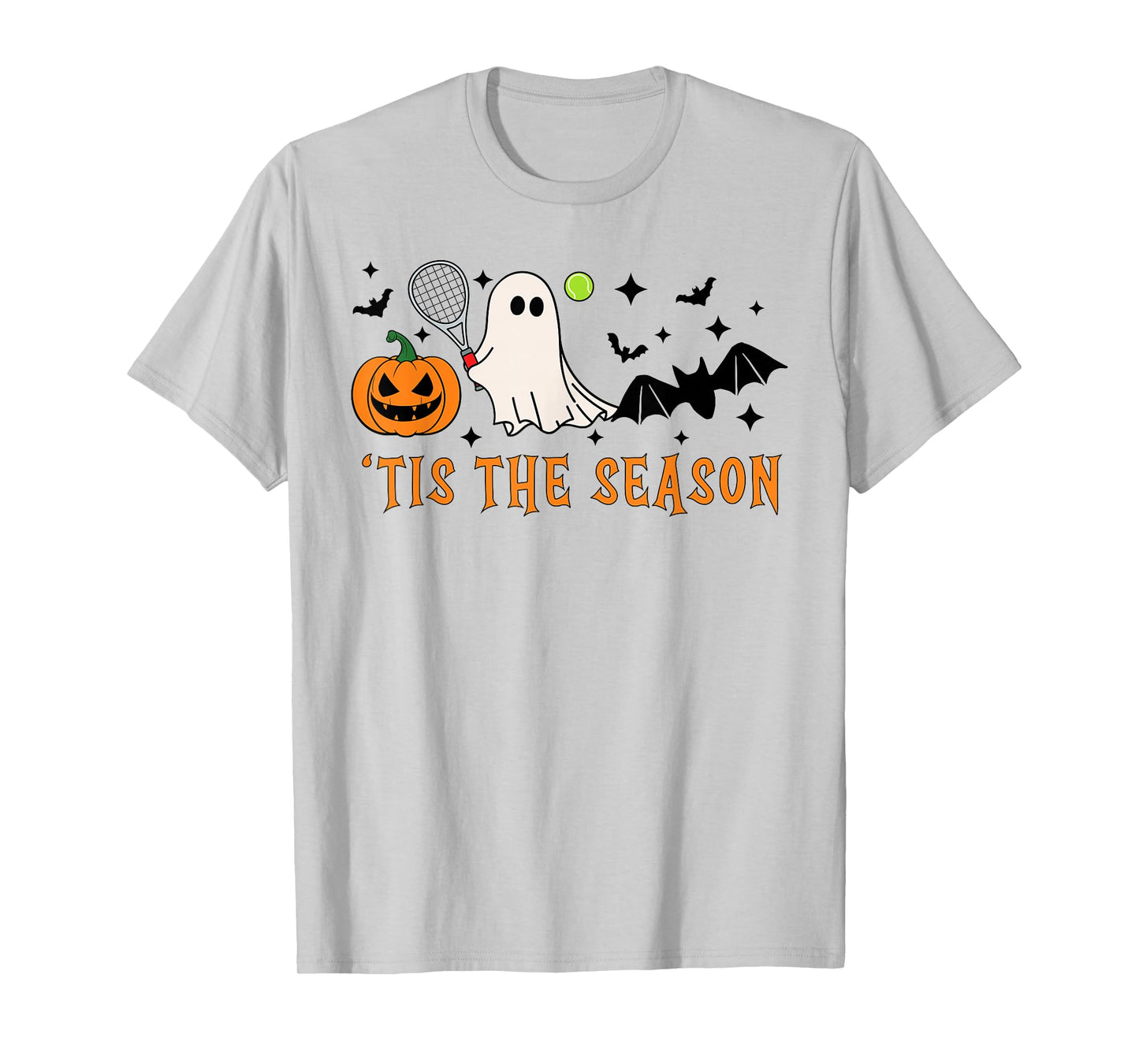 Tis The Season Tennis Halloween Spooky Ghost Pumpkin T-Shirt