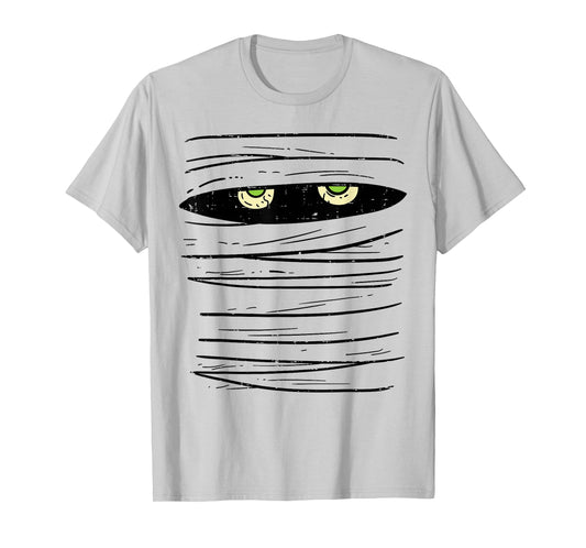 Mummy Wrap Eyes Costume Funny Scary Halloween Men Women Kids T-Shirt