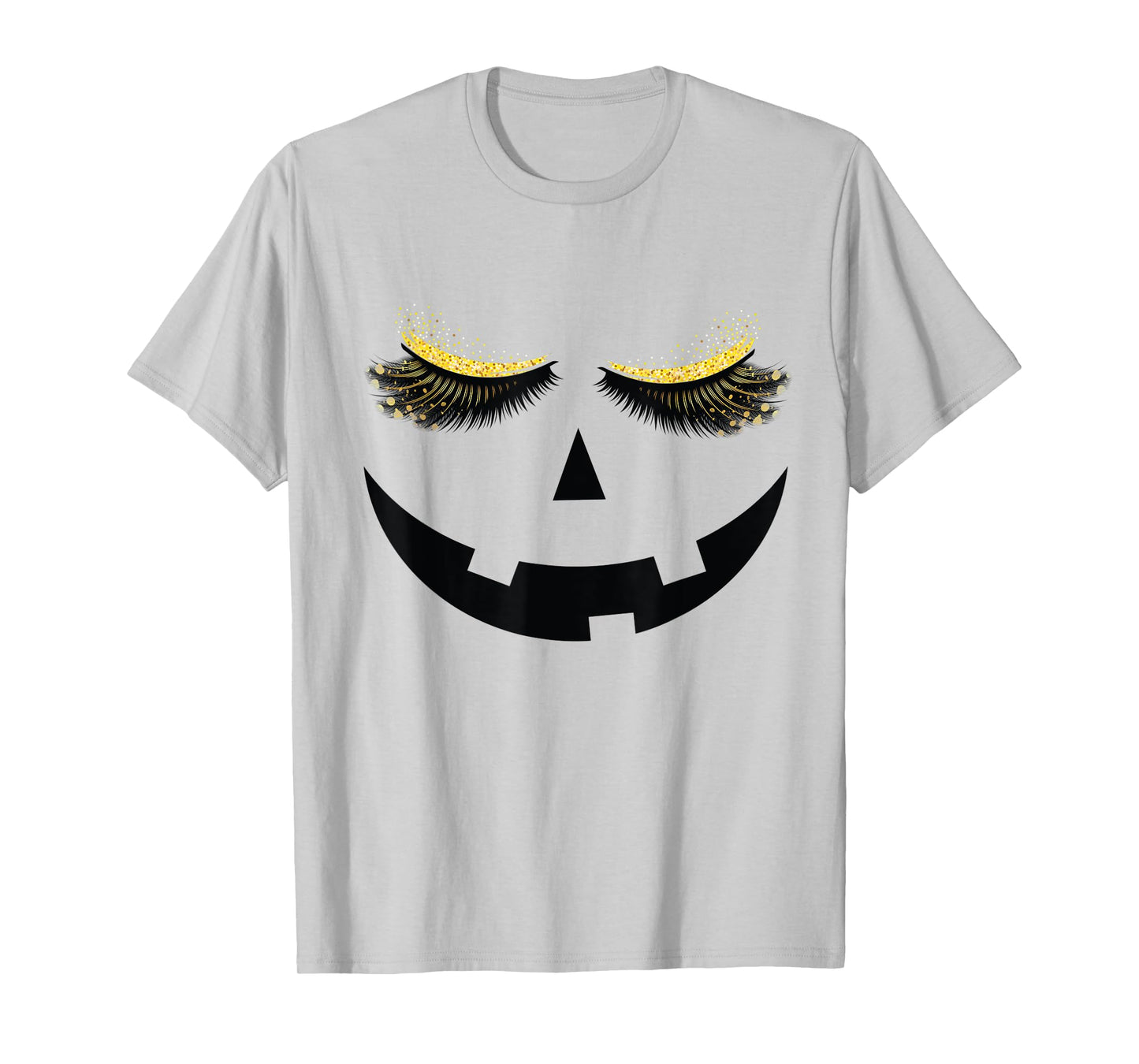 Halloween Pumpkin Beautiful Eyelashes Jack o Lantern Women T-Shirt