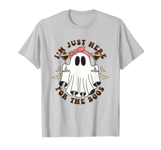 I'm Just Here for The Boos Halloween Espresso Martini Ghost T-Shirt