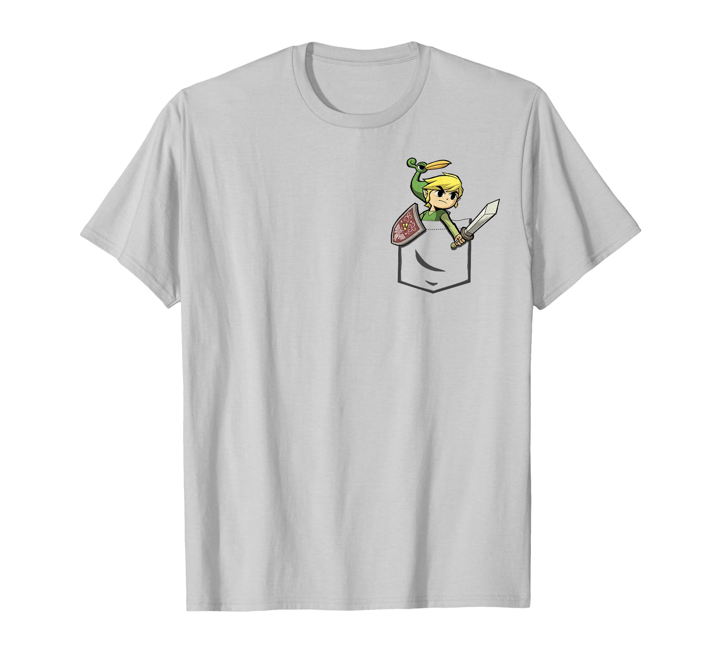 Nintendo Zelda Classic Cute Link Faux Pocket Art T-Shirt T-Shirt