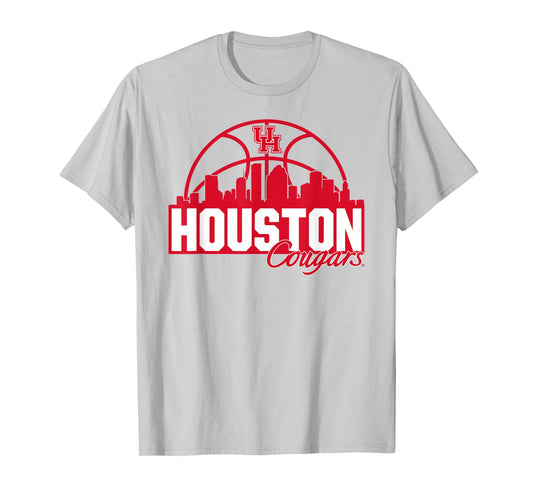 University of Houston | Houston Blue Basketball City Skyline T-Shirt