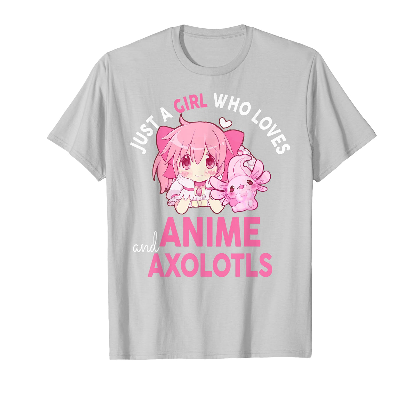 Girl Who Loves Anime Axolotls Cute Kawaii Teen Girls Kids T-Shirt