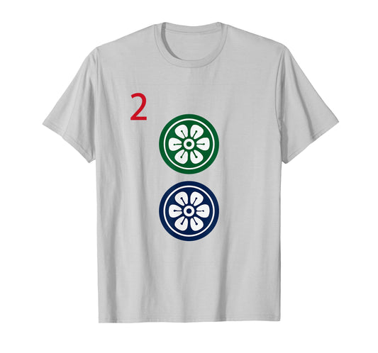 Chinese Mah Jong Dots Pinzu Two Tile Mahjong Costume T-Shirt