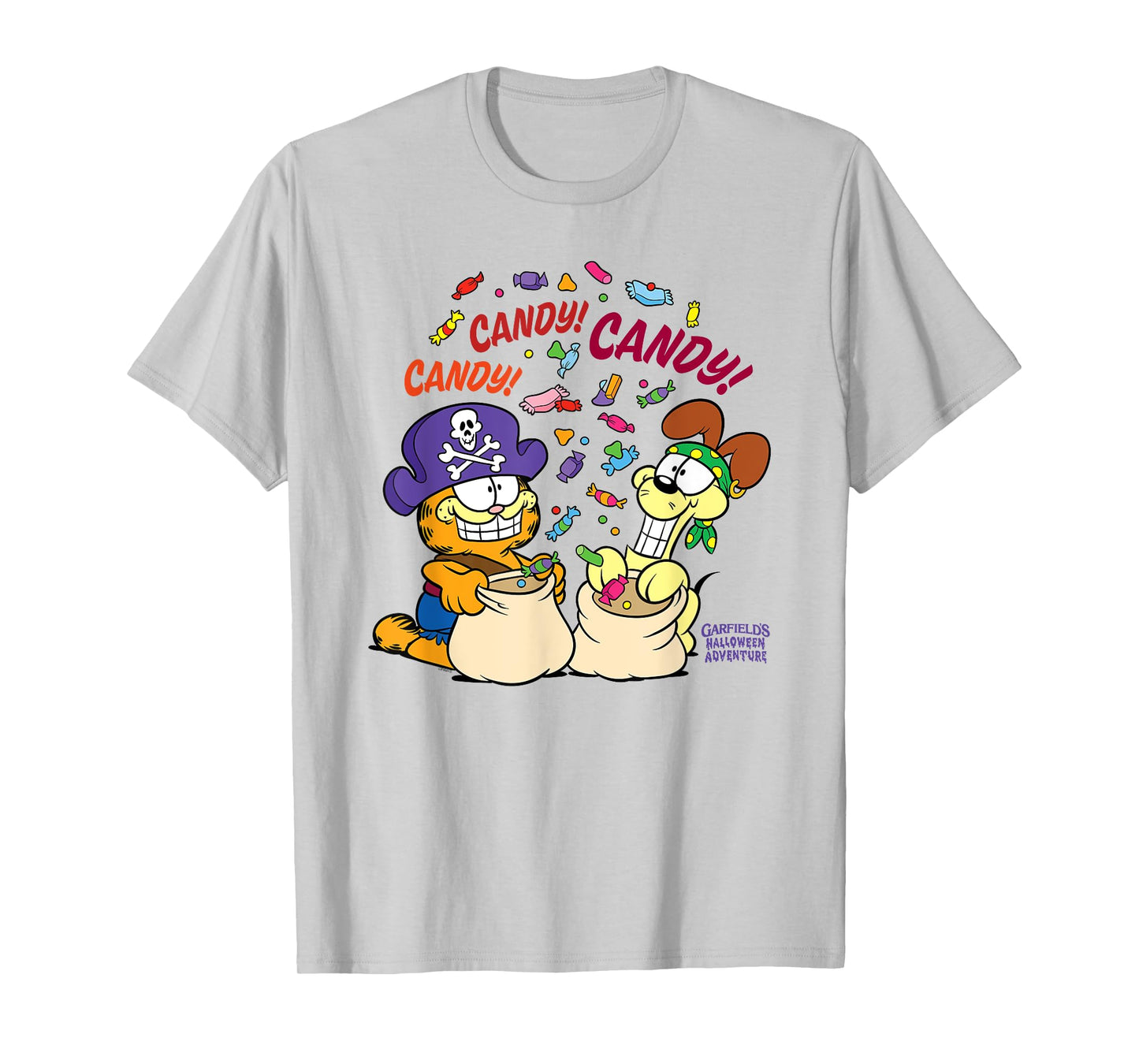 Garfield Candy! Candy! Candy! Halloween Cartoon Cat T-Shirt