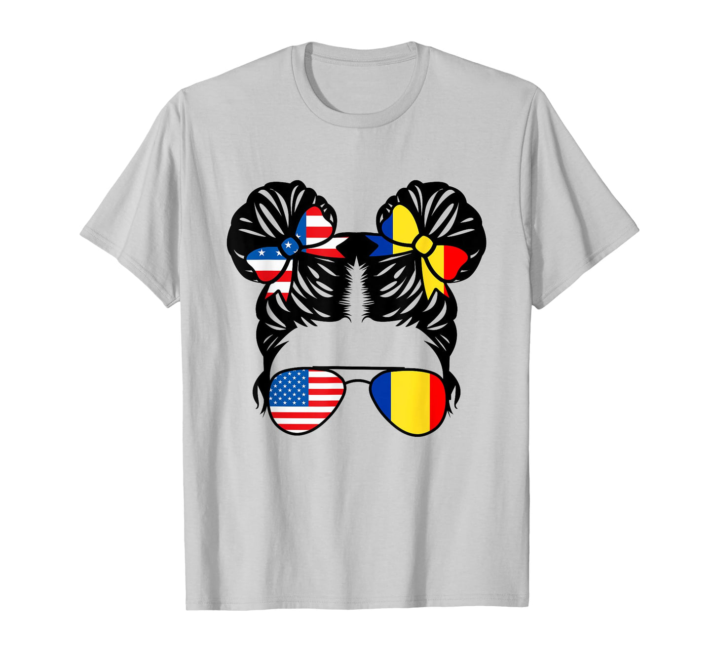 Half American Half Romanian Girl USA Romania Flag Patriot T-Shirt